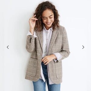 Madewell Brown Plaid Larsen Blazer